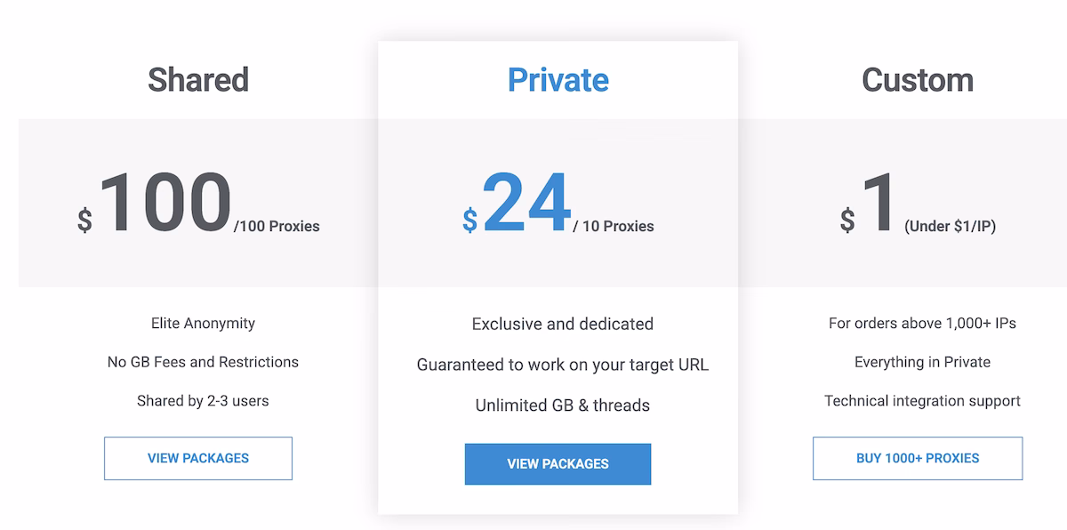 Here is the pricing for Squid Proxies